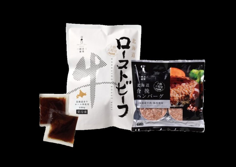【北海道直送】  三國推奨　北海道産牛ローストビーフ＆ハンバーグセットR RAH-１ 【全国送料込】(沖縄・離島除く)画像