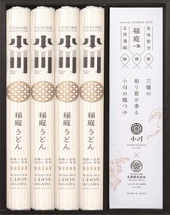 【北海道直送】 稲庭うどん小川 北海道産小麦粉１００％使用稲庭うどん・お出汁が香る麺つゆギフト OFT-30の画像
