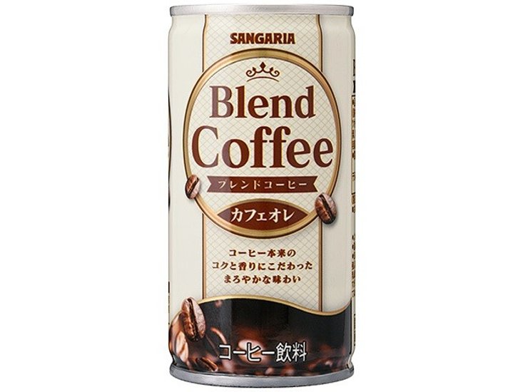 サンガリア ブレンドコーヒー カフェオレ１８５ｇ  ×30 【全国送料無料】(一部地域別途)画像