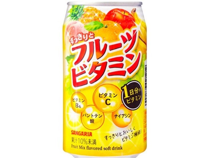 サンガリア すっきりとフルーツビタミン ３４０ｇ缶 ×24 【全国送料無料】(一部地域別途)画像