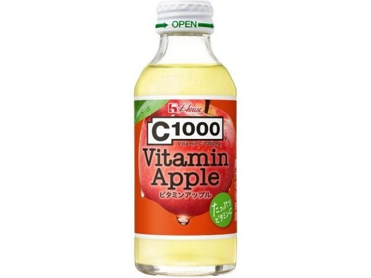 ハウスウェルネスフーズ Ｃ１０００ビタミンアップル瓶１４０ｍｌ  ×6 【全国送料無料】(一部地域別途)画像