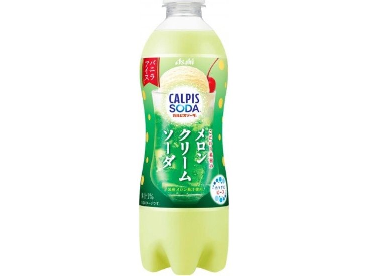 カルピスソーダ こだわり素材メロンクリームＰ５００  ×24 【全国送料無料】(一部地域別途)画像