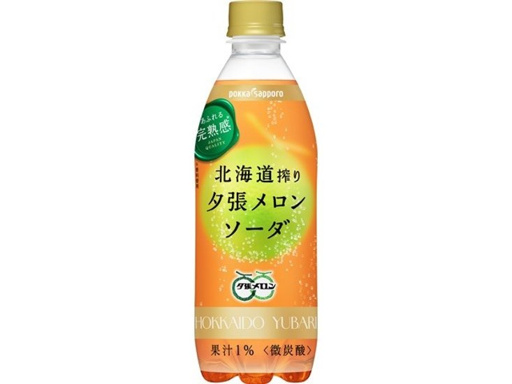 ポッカサッポロフード 北海道搾り夕張メロンソーダ Ｐ５００ｍｌ  ×24 【全国送料無料】(一部地域別途)画像