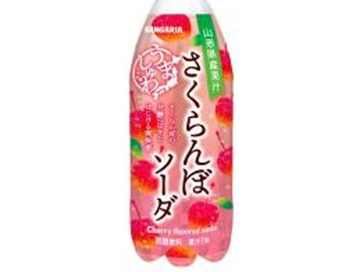 サンガリア うましゅわさくらんぼソーダ Ｐ５００  ×24 【全国送料無料】(一部地域別途)画像