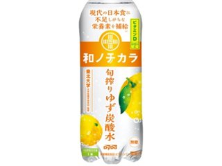 ダイドー 和ノチカラ 旬搾りゆず炭酸水Ｐ５００ｍｌ  ×24 【全国送料無料】(一部地域別途)の画像