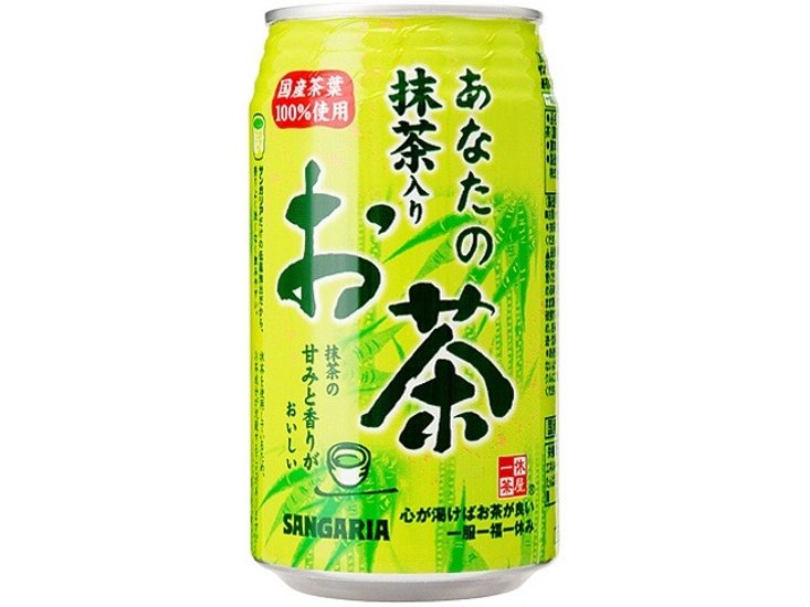 サンガリア あなたの抹茶入りお茶缶３４０ｇ ×24 【全国送料無料】(一部地域別途)画像