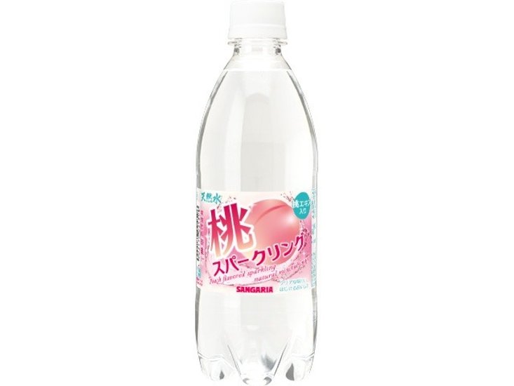 サンガリア 天然水桃スパークリング Ｐ５００ｍｌ  ×24 【全国送料無料】(一部地域別途)画像