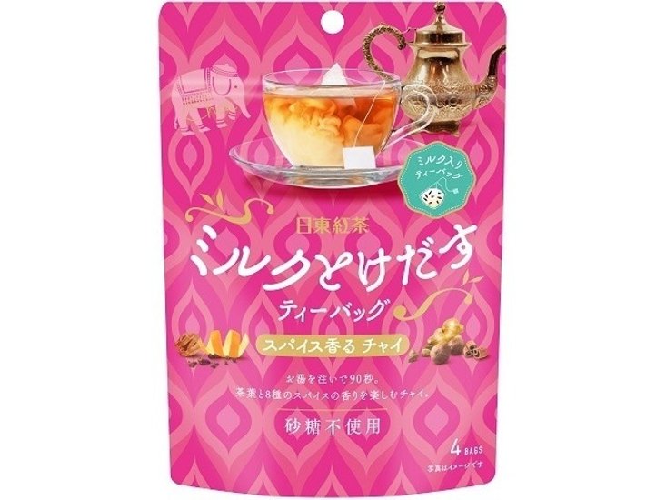 日東紅茶 ミルクとけ出すティーバッグチャイ４袋入 ×24 【全国送料無料】(一部地域別途)画像