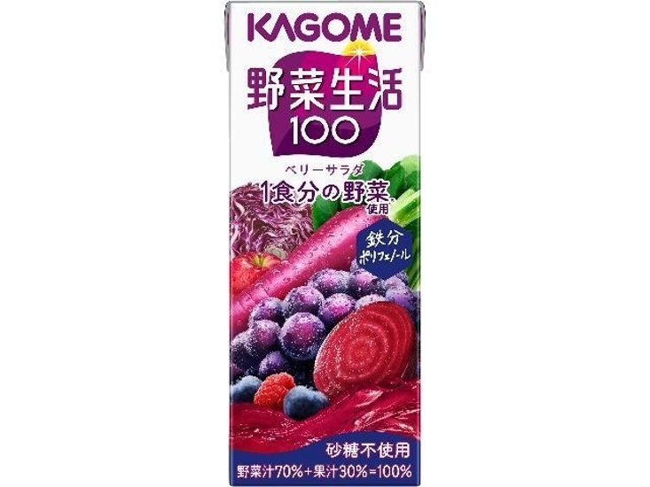 カゴメ 野菜生活ベリーサラダ紙２００ｍｌ   ×24 【全国送料無料】(一部地域別途)画像