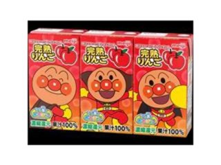 明治 アンパンマン完熟りんご１２５ｍｌ×３Ｐ ×12 【全国送料無料】(一部地域別途)の画像