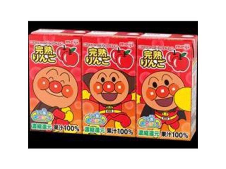 明治 アンパンマン完熟りんご１２５ｍｌ×３Ｐ ×12 【全国送料無料】(一部地域別途)画像