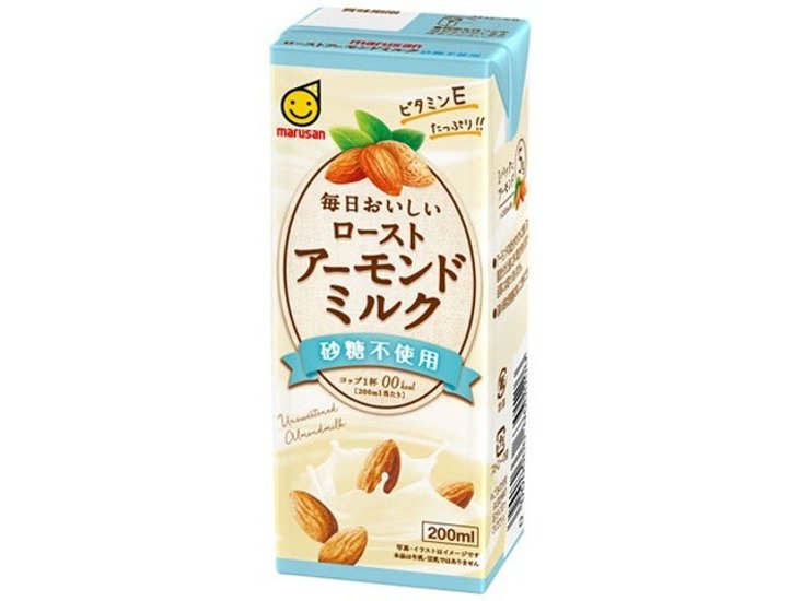 マルサン ローストアーモンドミルク砂糖不使用２００   ×12 【全国送料無料】(一部地域別途)画像