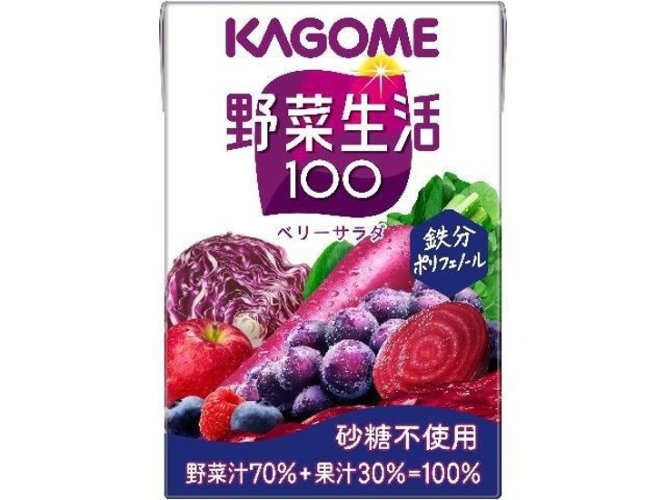 カゴメ 野菜生活 ベリーサラダ紙１００ｍｌ ×30 【全国送料無料】(一部地域別途)画像