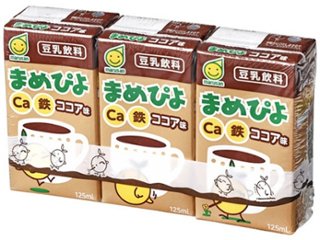 マルサン まめぴよ ココア味 １２５ｍｌ×３  ×8 【全国送料無料】(一部地域別途)の画像