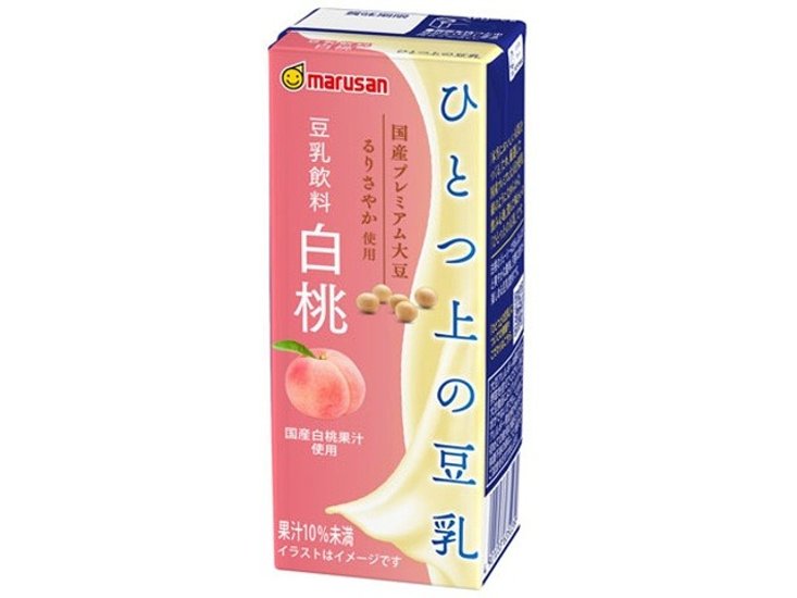 マルサン ひとつ上の豆乳 豆乳飲料白桃紙２００  ×24 【全国送料無料】(一部地域別途)画像