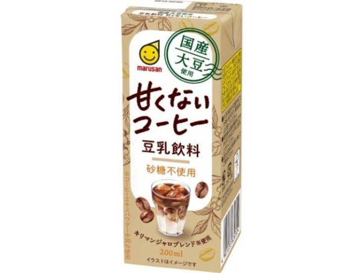 マルサン 国産大豆豆乳飲料甘くないコーヒー紙２００ ×24 【全国送料無料】(一部地域別途)画像