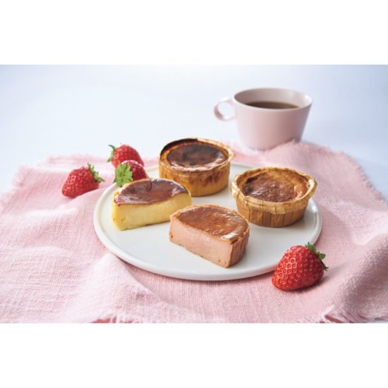 2026年お中元特別企画 みれい菓　苺とプレーンのバスクチーズケーキセット 【全国送料無料】画像