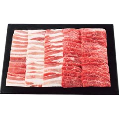2026年お中元特別企画 鹿児島黒豚・黒毛和牛　バラ　焼肉セット（計６００ｇ） 【全国送料無料】の画像