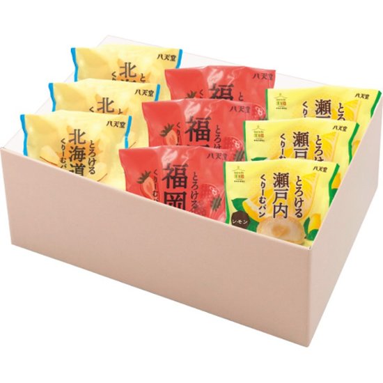 2026年お中元特別企画 八天堂　ふるさとくりーむパン　３種９個詰合せ 【全国送料無料】画像