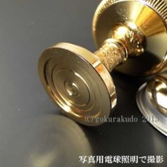 仏飯器・ブッキ（ご飯の入れ物）／真鍮DK製　本金メッキ（蓮ブッキ）　１．8寸 画像