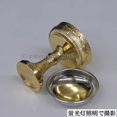 仏飯器・ブッキ（ご飯の入れ物）／真鍮DK製　本金メッキ（蓮ブッキ）　１．8寸 画像