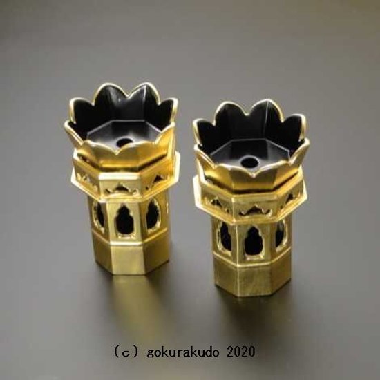 木製供華(けそく・くげ) 総金8角 2.5寸画像