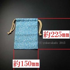 御朱印帳(巾着袋付)ブルー/朱（京都 彩工房）画像