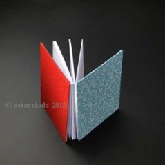 御朱印帳(巾着袋付)ブルー/朱（京都 彩工房）画像