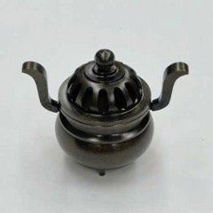 香炉・蓋付き香炉／玉香炉（獅子なし）色付き　3.5寸の画像