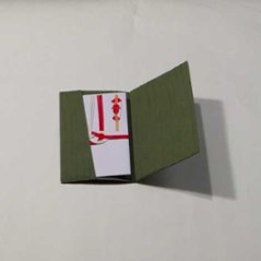 正絹紬（つむぎ）金封ふくさ 抹茶色（Ｈ）画像