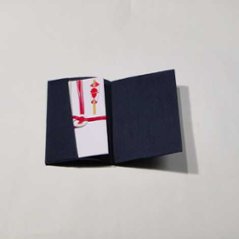 正絹紬（つむぎ）金封ふくさ 紺色画像