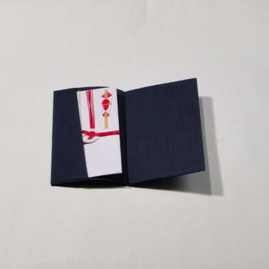 正絹紬（つむぎ）金封ふくさ 紺色画像