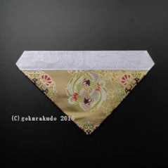 三角打敷き（金襴の布）50代　正絹　グレー地上錦-Hの画像