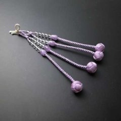 真言宗数珠尺用の下がりのみ。弟子浄名は水晶、つゆは藤雲石、藤色利休房　ｓの画像