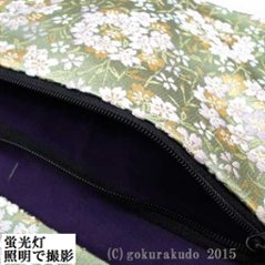 経本数珠入れ ハーフサイズ  (正絹) 淡い緑地（G-2-H） 画像