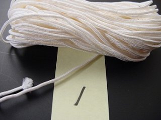数珠用正絹紐１番（白）　1ｍ当たりの画像