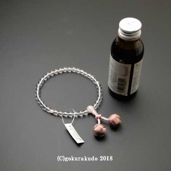 数珠 女性用 本水晶（親・２天・ボサ）ローズクオーツ入 利休房画像