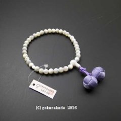 数珠 女性用 総蝶貝 藤色利休房の画像