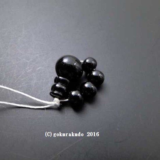 臨済宗　尺サイズ用　黒檀数珠部品セット（親、４天、ボサ）画像
