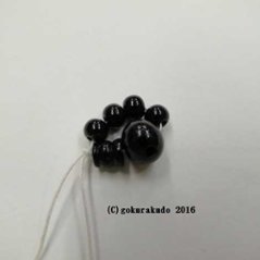 臨済宗　尺サイズ用　黒檀数珠部品セット（親、４天、ボサ）画像