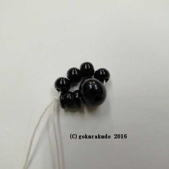 臨済宗　尺サイズ用　黒檀数珠部品セット（親、４天、ボサ）画像