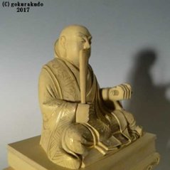 日蓮聖人像 2.5寸 総つげ 金泥書き付き画像