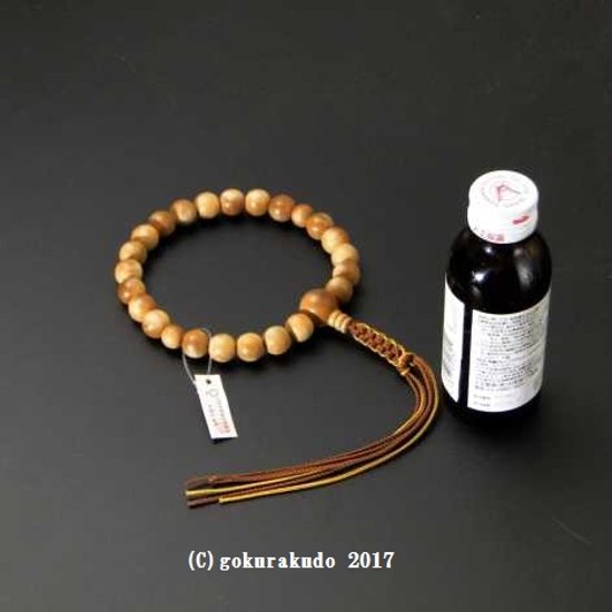 男性用略式数珠 総白檀 主玉22個入り 2色正絹紐房画像