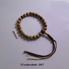 男性用略式数珠 総白檀 主玉22個入り 2色正絹紐房画像