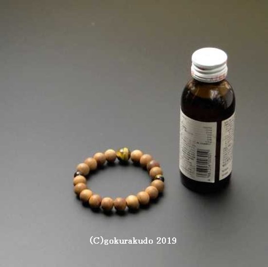 数珠 ブレス 白檀 主玉10mm 親・2天虎目石入り画像