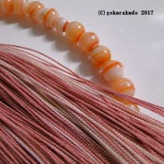 数珠 女性用 総縞メノウ 正絹頭付き房-H画像
