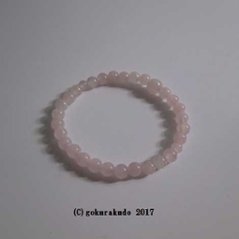 数珠ブレス 総ローズクオーツ6mm球画像