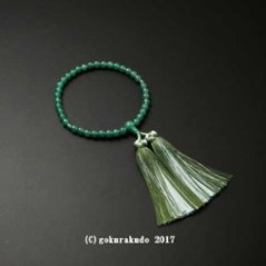 女性用略式数珠 主玉7mm玉 総アベン(翡翠)花かがり正絹房の画像