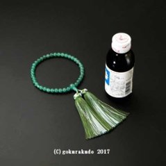 女性用略式数珠 主玉7mm玉 総アベン(翡翠)花かがり正絹房画像