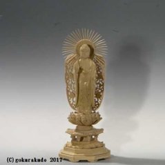 仏像 阿弥陀如来（西本願寺用） 4.0寸 総柘植（つげ） の画像